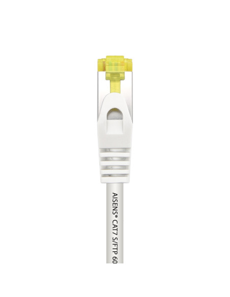 AISENS Cable De Red Latiguillo RJ45 LSZH Cat.7 600 MHz S FTP PIMF AWG26, Blanco, 2.0 m