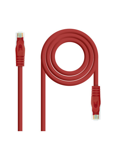 Nanocable Cable de red latiguillo RJ45 LSZH Cat.6A UTP AWG24, Rojo, 3.0m
