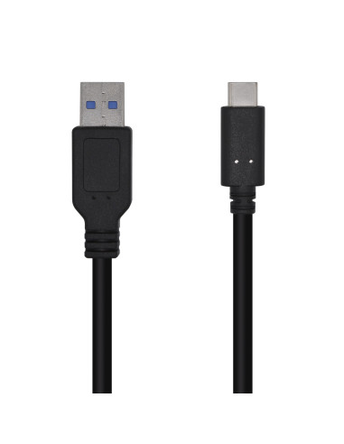 AISENS Cable USB 3.1 Gen 2 10 Gbps 3 A, Tipo C M-A M, Negro, 0.5m