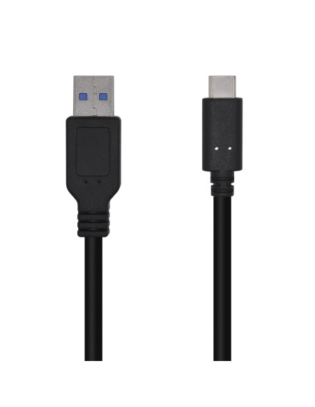 AISENS Cable USB 3.1 Gen 2 10 Gbps 3 A, Tipo C M-A M, Negro, 0.5m