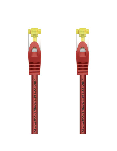 AISENS Cable De Red Latiguillo RJ45 LSZH Cat.7 600 MHz S FTP PIMF AWG26, Rojo, 0.5 m