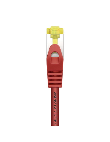AISENS Cable De Red Latiguillo RJ45 LSZH Cat.7 600 MHz S FTP PIMF AWG26, Rojo, 0.5 m