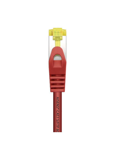 AISENS Cable De Red Latiguillo RJ45 LSZH Cat.7 600 MHz S FTP PIMF AWG26, Rojo, 0.5 m