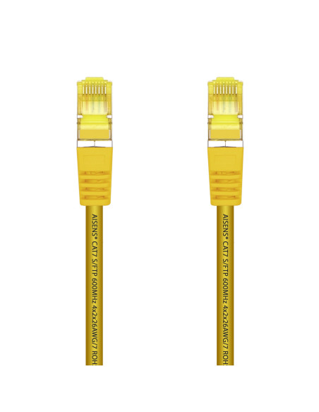 AISENS Cable De Red Latiguillo RJ45 LSZH Cat.7 600 MHz S FTP PIMF AWG26, Amarillo, 0.5 m