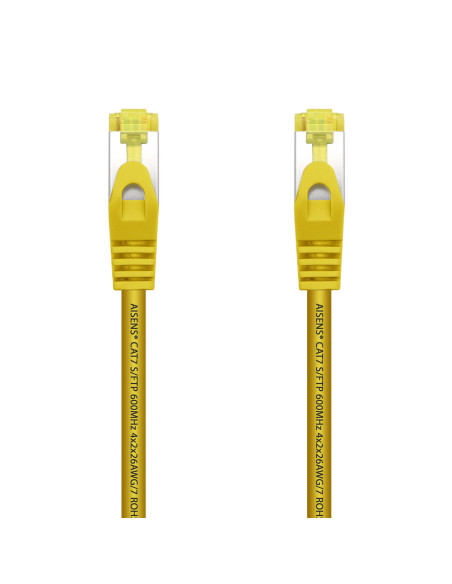 AISENS Cable De Red Latiguillo RJ45 LSZH Cat.7 600 MHz S FTP PIMF AWG26, Amarillo, 1.0 m