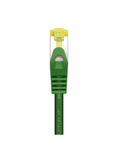 AISENS Cable De Red Latiguillo RJ45 LSZH Cat.7 600 MHz S FTP PIMF AWG26, Verde, 0.5 m