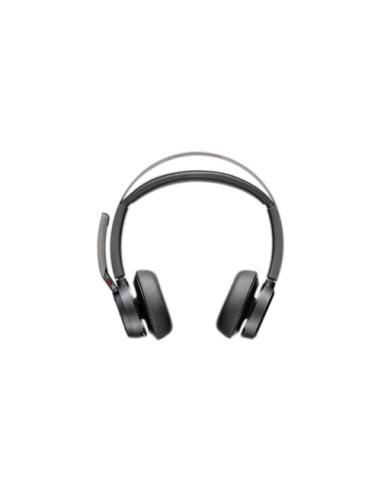 HP Poly Auriculares Poly Voyager Focus 2 USB-C-C con certificación Microsoft Teams + adaptador USB-C/A + base de carga