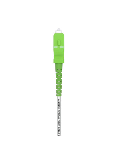 AISENS Cable Fibra Óptica Latiguillo G657A2 3.0 9 125 SMF Simplex CPR DCA LSZH, SC APC-SC APC, Blanco, 50 m