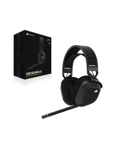 Corsair HS80 RGB Auriculares Inalámbrico Diadema Juego Negro