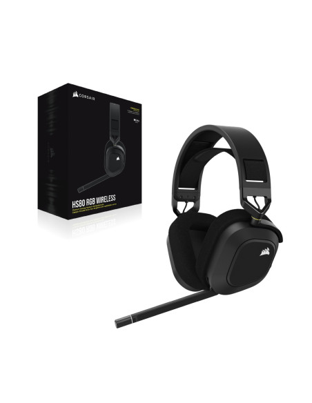 Corsair HS80 RGB Auriculares Inalámbrico Diadema Juego Negro