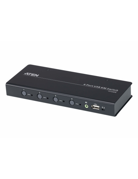 ATEN Switch KM USB de 4 puertos con Boundless Switching (cables incluidos)