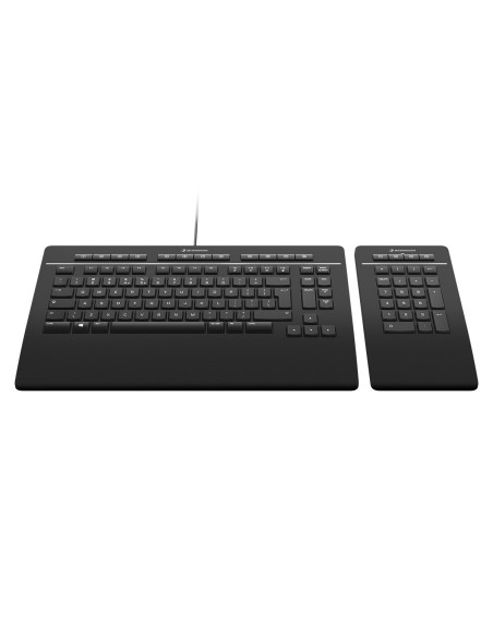 3Dconnexion Keyboard Pro with Numpad teclado Oficina USB Negro