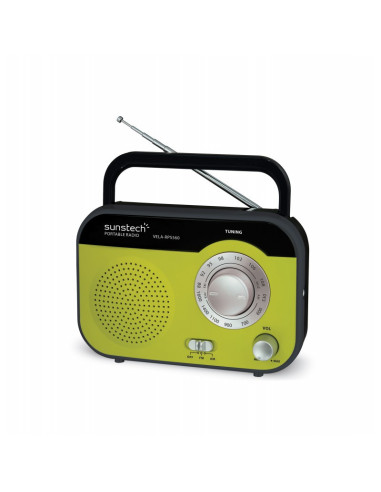 Sunstech RPS560 Portátil Analógica Negro, Verde