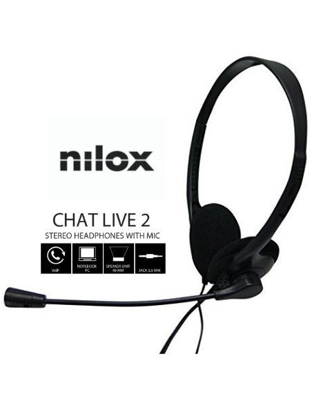 Nilox AURICULARES DOBLE JACK CON MICROFONO PC