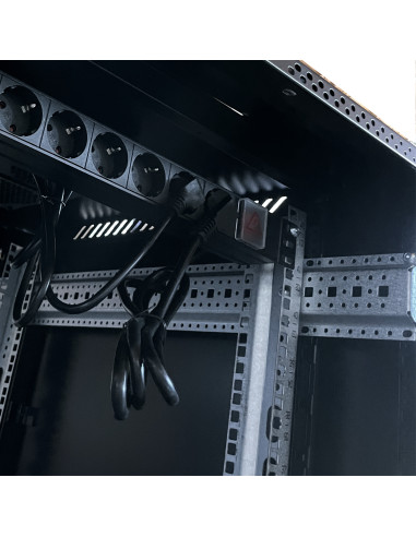 Phasak Armario Rack PRO 19" 27U 600 x 1000 negro con ventilación - PHO 6127 (desmontado)