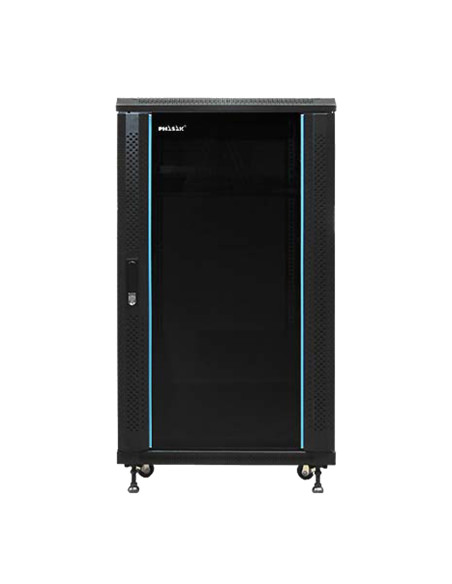 Phasak Armario Rack PRO 19" 16U 600 x 600 negro con ventilación - PHO 6618 (desmontado)