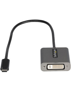 StarTech.com Adaptador USB C a DVI - Conversor de Vídeo USB Tipo C a DVI-D para Monitor Proyector - Compatible con Thunderbolt 2