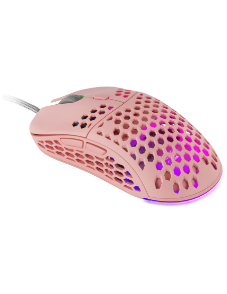 Mars Gaming MM55P, Ratón Gaming inalambrico RGB Chroma, Ultra-ligero 55 g, 12800 DPI, Switches Mecánicos Programables HUANO,