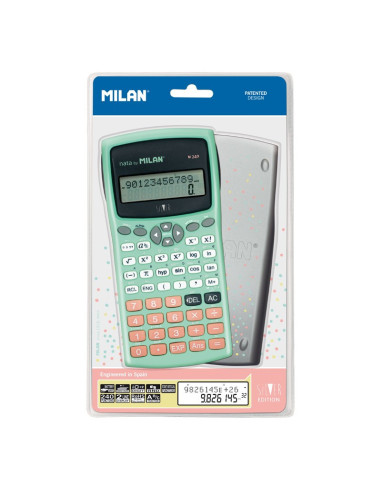 Milan M240 calculadora Bolsillo Calculadora científica Negro, Plata, Turquesa