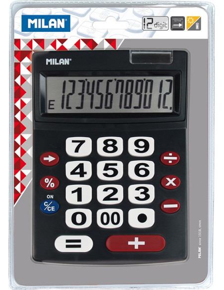 Milan 151712BL calculadora Escritorio Calculadora básica Negro, Rojo, Blanco