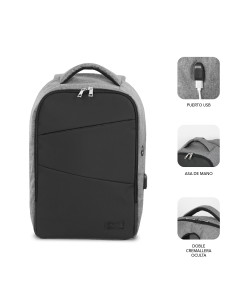 SUBBLIM Mochila Antirrobo Secure V2 AP Antitheft Backpack Gris Negra 2