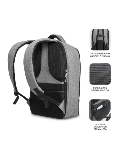 SUBBLIM Mochila Antirrobo Secure V2 AP Antitheft Backpack Gris Negra