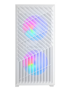 Mars Gaming MC- VORTEX, Caja Gaming MicroATX, Frontal Mesh Geométrico, Ventana Lateral Cristal Templado, 3x Ventiladores FRGB