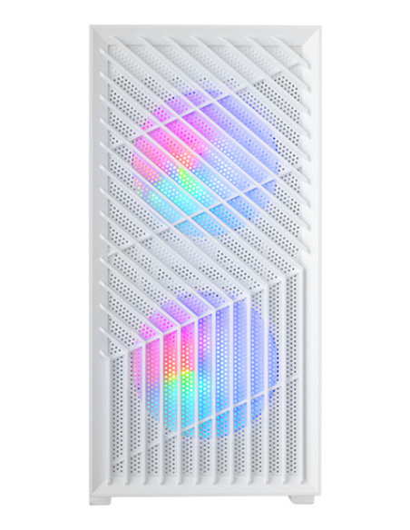 Mars Gaming MC- VORTEX, Caja Gaming MicroATX, Frontal Mesh Geométrico, Ventana Lateral Cristal Templado, 3x Ventiladores FRGB