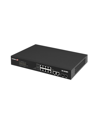 Edimax GS-5210PL switch Gestionado Gigabit Ethernet (10 100 1000) Negro