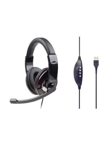 Gembird MHS-U-001 auricular y casco Auriculares Alámbrico Diadema Llamadas Música Negro