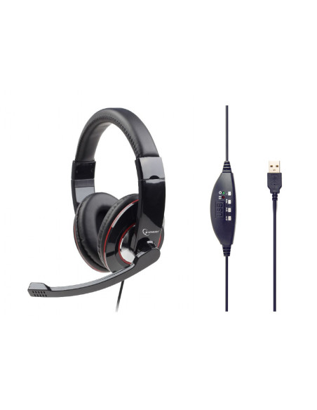 Gembird MHS-U-001 auricular y casco Auriculares Alámbrico Diadema Llamadas Música Negro