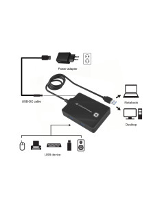 Conceptronic HUBBIES11BP base para portátil y replicador de puertos USB 3.2 Gen 1 (3.1 Gen 1) Type-A Negro 2