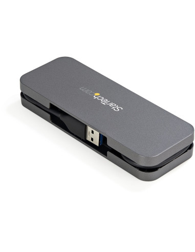 StarTech.com Hub USB 3.0 de 4 Puertos USB-A - Ladrón USB 3.2 Gen 1 SuperSpeed de 5Gbps Portátil Tipo A - Alimentado por el Bus