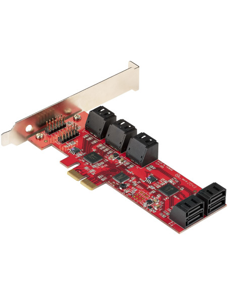 StarTech.com Tarjeta PCIe Controladora SATA de 10 Puertos - Tarjeta de Expansión PCI Express SATA - 6Gbps - Perfil