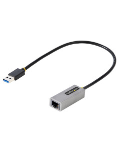 StarTech.com Adaptador USB 3.0 a Ethernet Gigabit de 10 100 1000 para Portátiles - con Cable Incorporado de 30cm - Adaptador