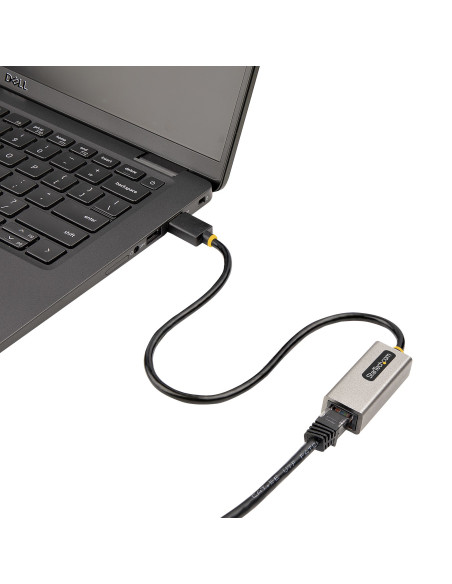 StarTech.com Adaptador USB 3.0 a Ethernet Gigabit de 10 100 1000 para Portátiles - con Cable Incorporado de 30cm - Adaptador