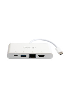 Sveon SCT504 base para portátil y replicador de puertos USB 3.2 Gen 1 (3.1 Gen 1) Type-C Blanco