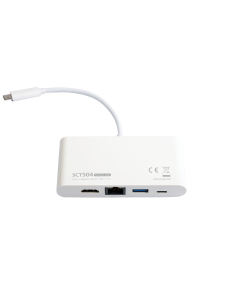 Sveon SCT504 base para portátil y replicador de puertos USB 3.2 Gen 1 (3.1 Gen 1) Type-C Blanco