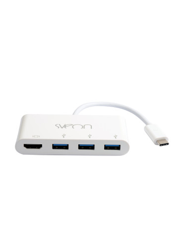 Sveon SCT502 base para portátil y replicador de puertos USB 3.2 Gen 1 (3.1 Gen 1) Type-C Blanco