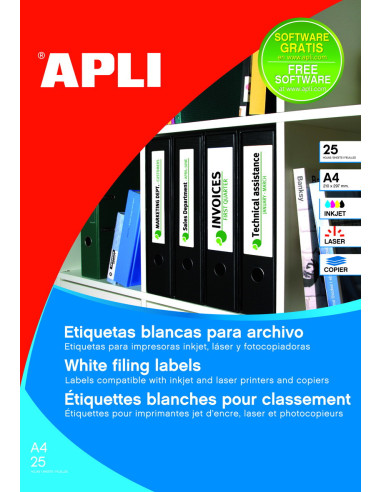 APLI 01233 etiqueta autoadhesiva Blanco 100 pieza(s)