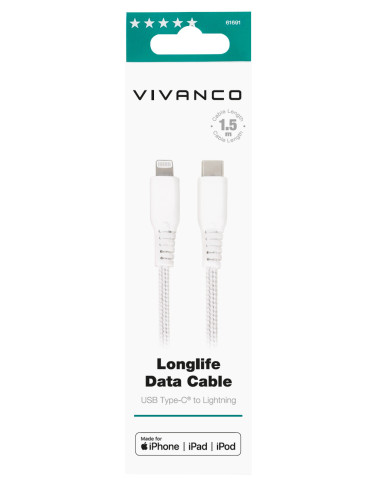 Vivanco LongLife 1,5 m Blanco