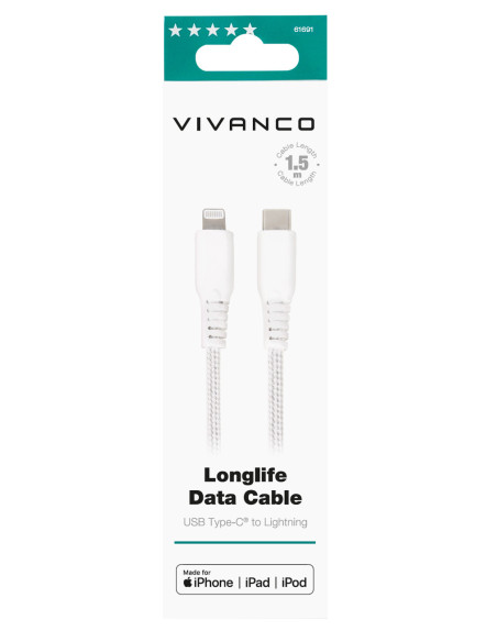 Vivanco LongLife 1,5 m Blanco