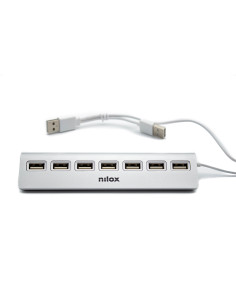 Nilox HUB sobremesa de aluminio con 7 puertos USB 2.0 2