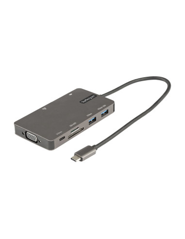 StarTech.com Adaptador Multipuertos USB C - Docking Station de Viajes HDMI 4K 30Hz o VGA - Hub Ladrón USB 3.0 de 5Gbps (USB-A  