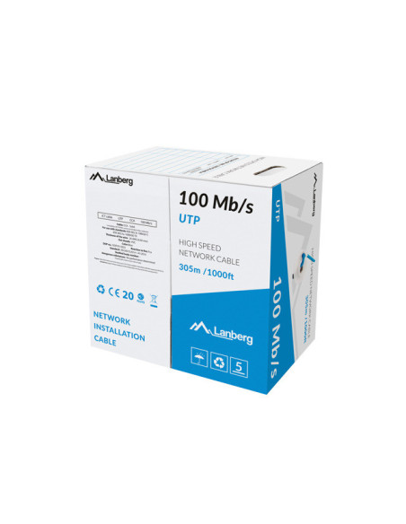 Lanberg LCU5-10CC-0305-B cable de red Azul 305 m U UTP (UTP)