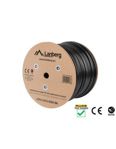Lanberg LCF6-21CU-0305-BK cable de red Negro 305 m Cat6 F UTP (FTP)