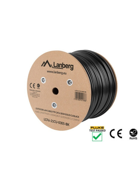 Lanberg LCF6-21CU-0305-BK cable de red Negro 305 m Cat6 F UTP (FTP)