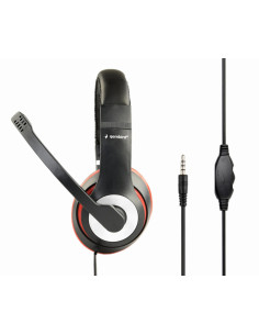 Gembird MHS-03-BKRD auricular y casco Auriculares Alámbrico Diadema Juego Negro, Rojo 2
