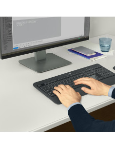 Logitech 920-008685 teclado Ratón incluido Universal RF inalámbrico QWERTY Internacional de EE.UU. Negro, Blanco 2