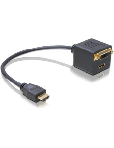 DeLOCK 65054 adaptador de cable de vídeo 0,2 m HDMI tipo A (Estándar) HDMI + DVI Negro